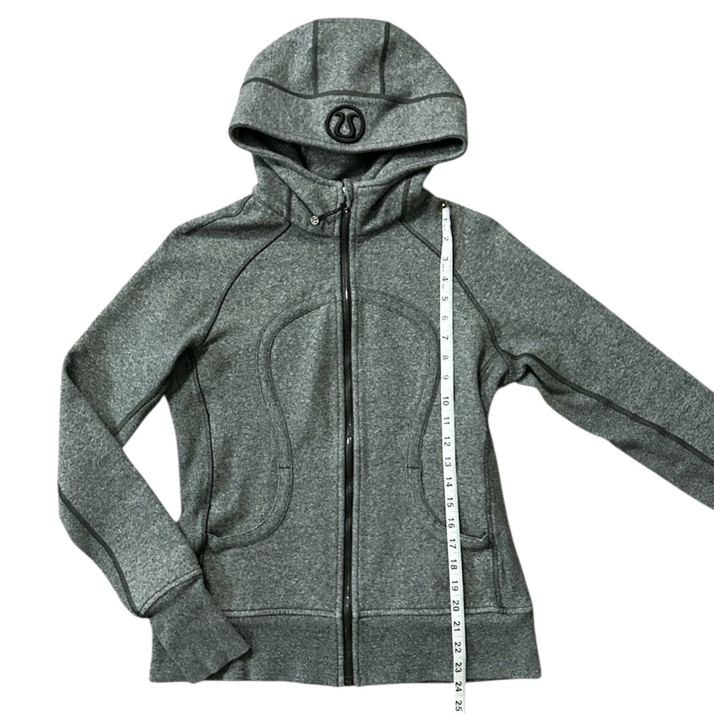 Lululemon Scuba Full Zip Hoodie Sweatshirt Jacket Heathered Gray Size 10 - Picture 6 of 10